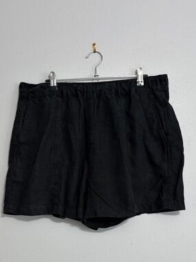 Madewell Black Linen Pull On Shorts Size L